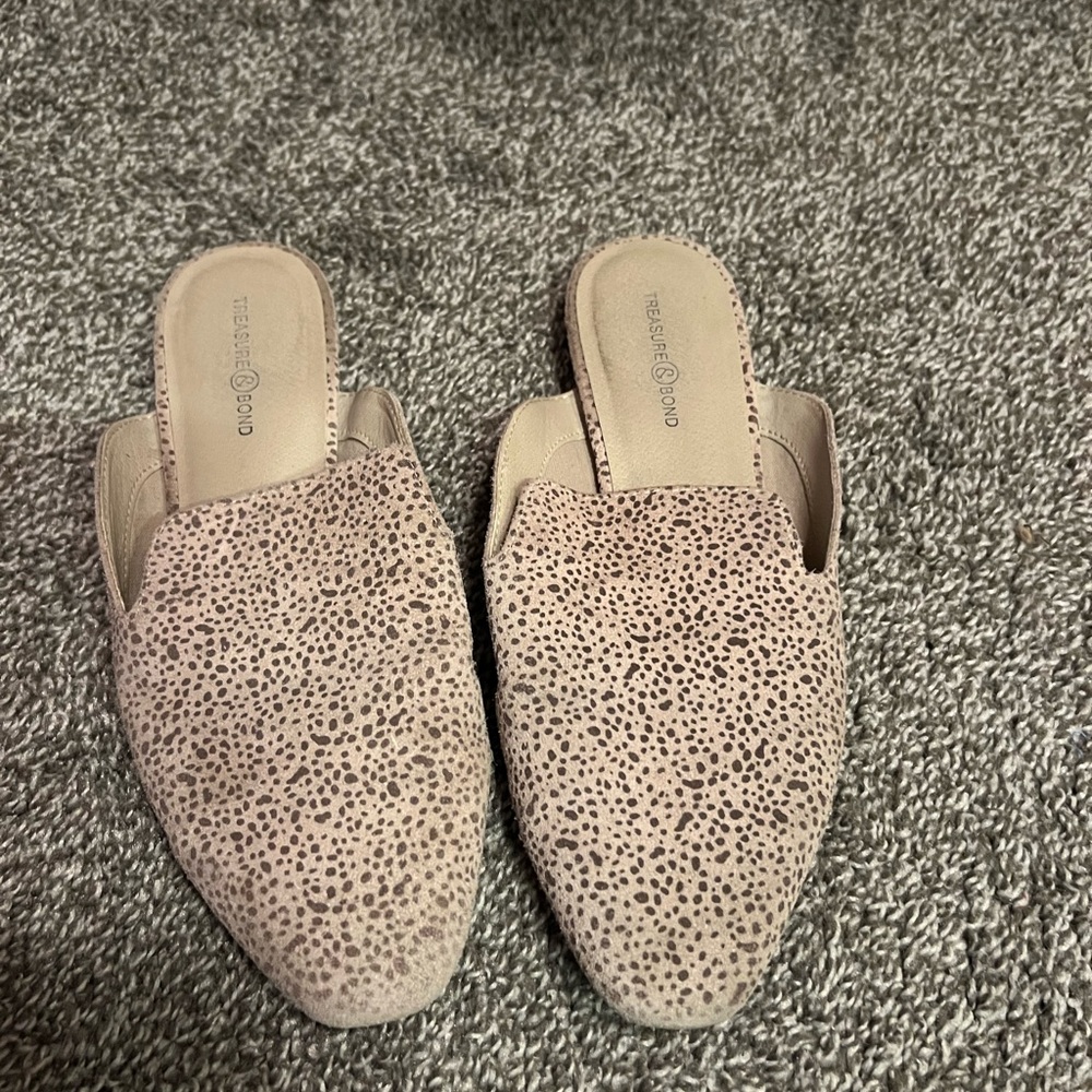 Blush Speckled Suede Slip-On Mules